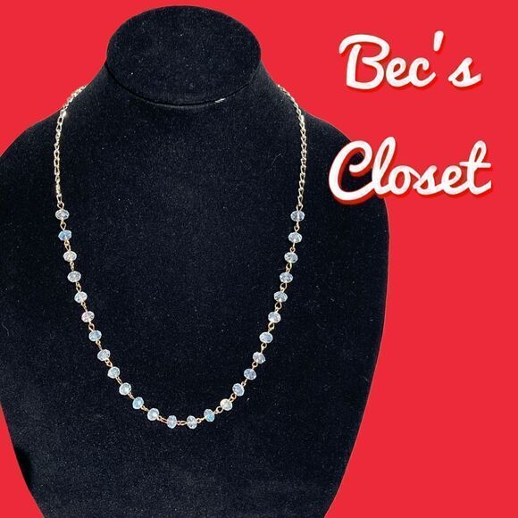 Fashion Jewelry Set Gold Tone Clear Diamond Cut Plastic Beads Earrings - Picture 6 of 6